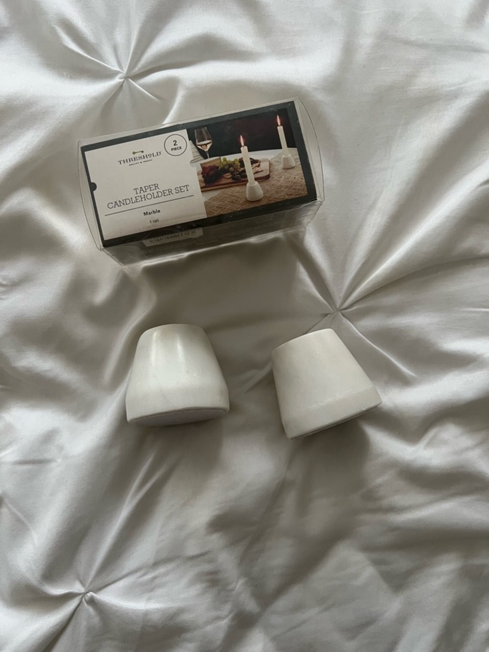 Threshold Marble Taper Candle
Holders White - Set of 2